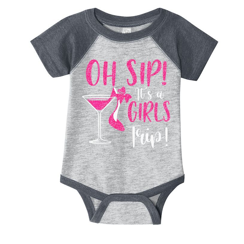 Oh Sip It's A Trip Fun Wine Party Hight Heel Infant Baby Jersey Bodysuit