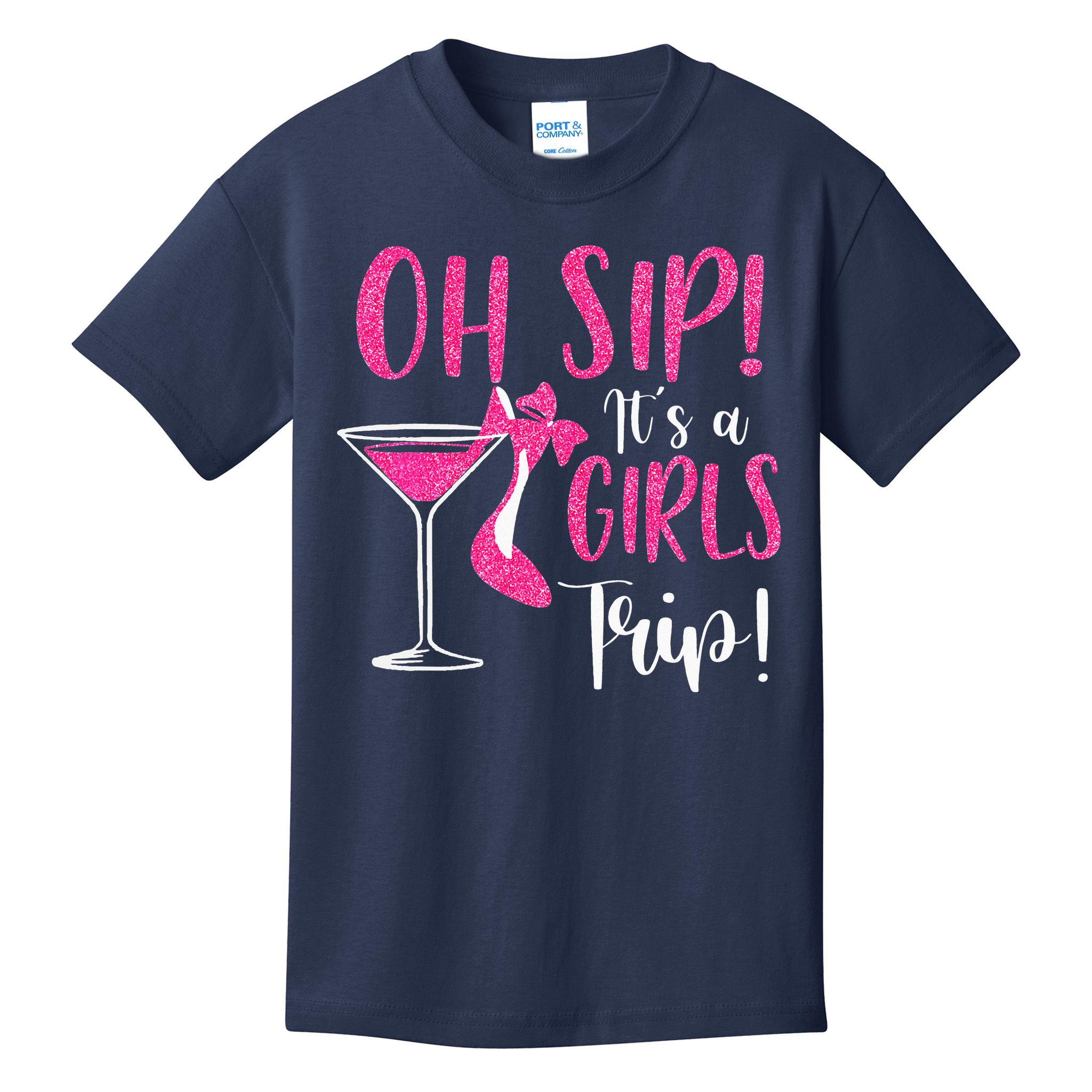 Oh Sip It's A Trip Fun Wine Party Hight Heel Kids T-Shirt