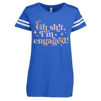 Oh Sh!T IM Engaged Enza Ladies Jersey Football T-Shirt