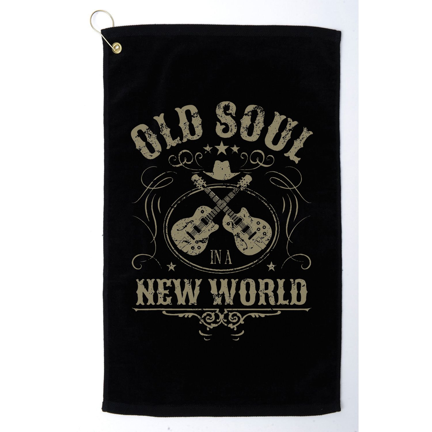 Old Soul In A New World Country Bluegrass Music Guitar Fan Golf Towel