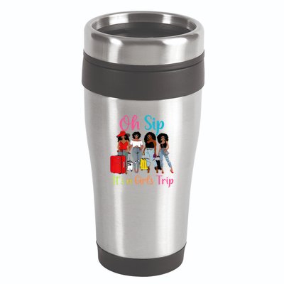 Oh Sip Its A Trip Black Queen African American Gift 16oz Travel Tumbler