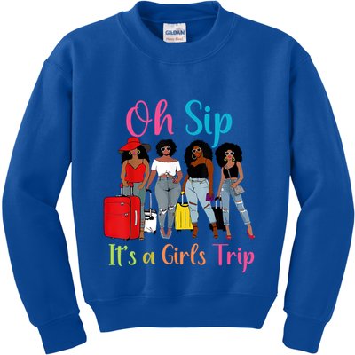 Oh Sip Its A Trip Black Queen African American Gift Kids Sweatshirt
