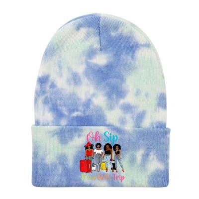 Oh Sip Its A Trip Black Queen African American Gift Tie Dye 12in Knit Beanie