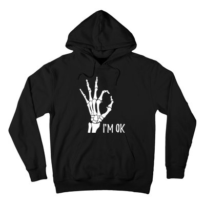 Ok Sign I'm Ok Skeleton Hand Halloween Costume Idea Hoodie