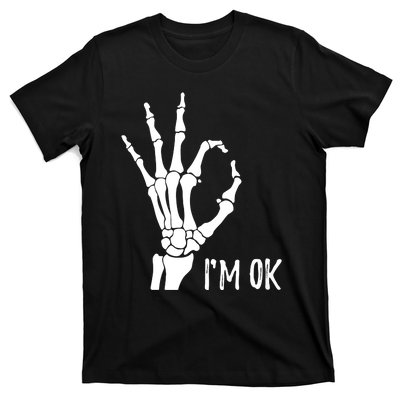 Ok Sign I'm Ok Skeleton Hand Halloween Costume Idea T-Shirt