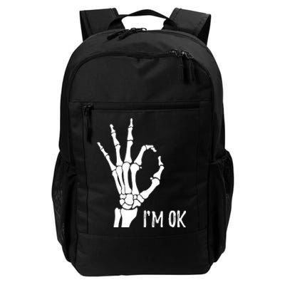 Ok Sign I'm Ok Skeleton Hand Halloween Costume Idea Daily Commute Backpack