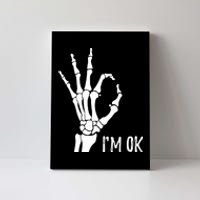 Ok Sign I'm Ok Skeleton Hand Halloween Costume Idea Canvas