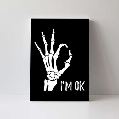 Ok Sign I'm Ok Skeleton Hand Halloween Costume Idea Canvas