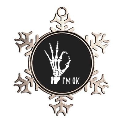 Ok Sign I'm Ok Skeleton Hand Halloween Costume Idea Metallic Star Ornament