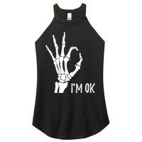 Ok Sign I'm Ok Skeleton Hand Halloween Costume Idea Women's Perfect Tri Rocker Tank