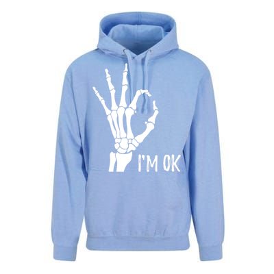 Ok Sign I'm Ok Skeleton Hand Halloween Costume Idea Unisex Surf Hoodie