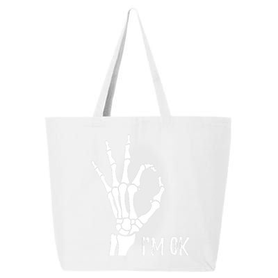 Ok Sign I'm Ok Skeleton Hand Halloween Costume Idea 25L Jumbo Tote