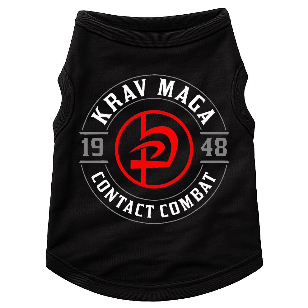 Old School Krav Maga Hebrew Symbol Logo Doggie Tank