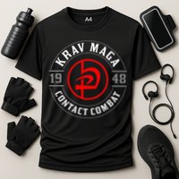 Old School Krav Maga Hebrew Symbol Logo Cooling Performance Crew T-Shirt
