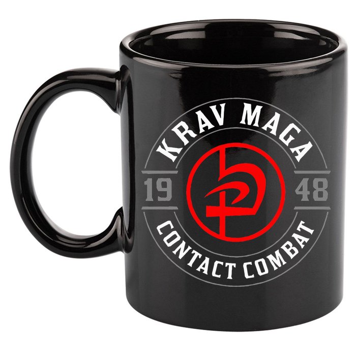 Old School Krav Maga Hebrew Symbol Logo 11oz C Handle Ceramic Mug