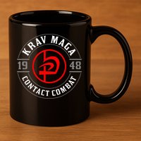 Old School Krav Maga Hebrew Symbol Logo 11oz C Handle Ceramic Mug