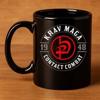 Old School Krav Maga Hebrew Symbol Logo 11oz C Handle Ceramic Mug