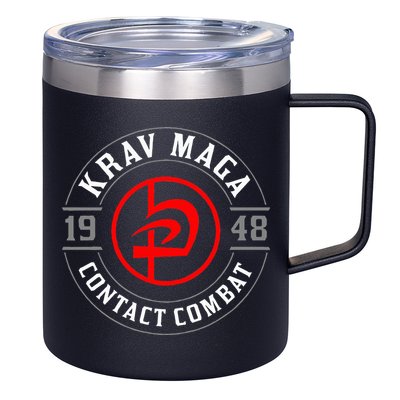 Old School Krav Maga Hebrew Symbol Logo 12oz Stainless Steel Coffee Mug