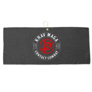 Old School Krav Maga Hebrew Symbol Logo Large Microfiber Waffle Golf Towel