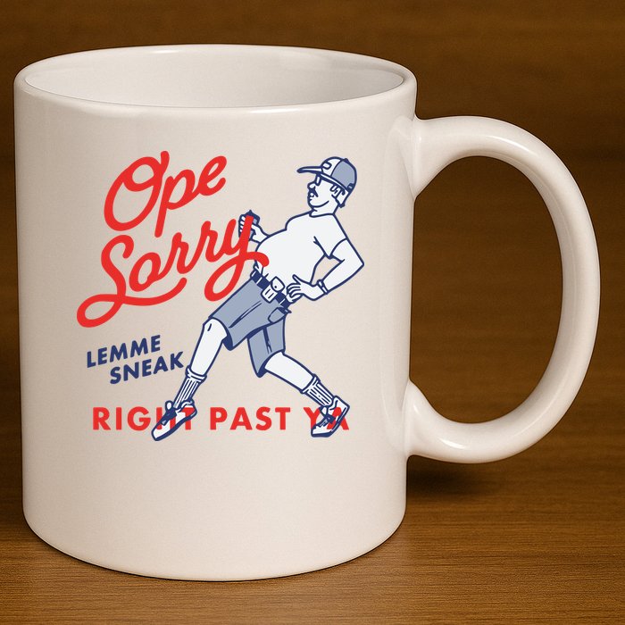Ope Sorry Lemme Sneak Right Past Ya 11oz C Handle Ceramic Mug