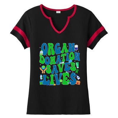 Organ Saves Lives National Donate Life Awareness Ladies Halftime Notch Neck Tee