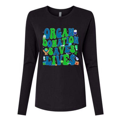 Organ Saves Lives National Donate Life Awareness Womens Cotton Relaxed Long Sleeve T-Shirt