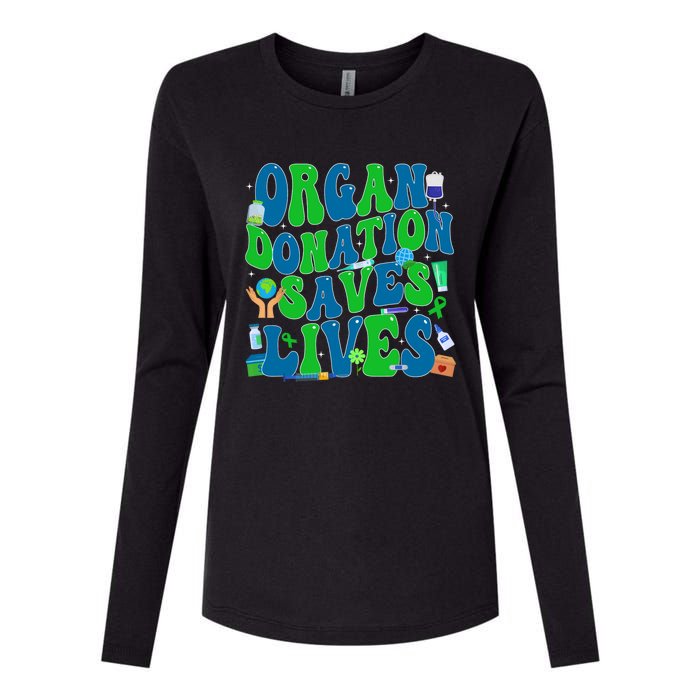 Organ Saves Lives National Donate Life Awareness Womens Cotton Relaxed Long Sleeve T-Shirt