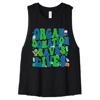 Organ Saves Lives National Donate Life Awareness Women's Racerback Cropped Tank