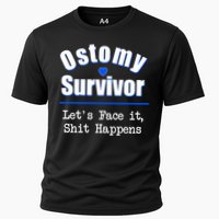 Ostomy Survivor Lets Face It Shit Happens Colon Cancer Great Gift Cooling Performance Crew T-Shirt
