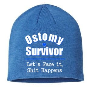 Ostomy Survivor Lets Face It Shit Happens Colon Cancer Great Gift Sustainable Beanie