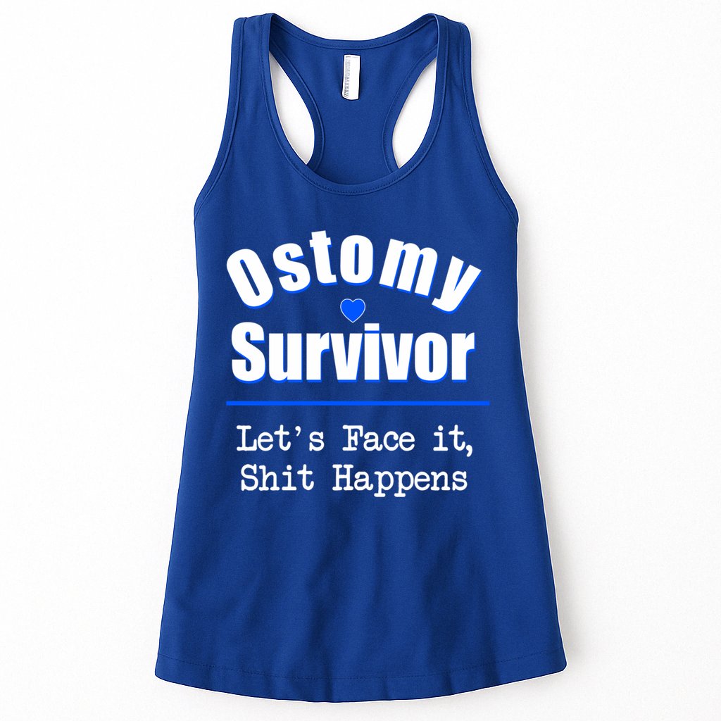Ostomy Survivor Lets Face It Shit Happens Colon Cancer Great Gift Womens Tank Top