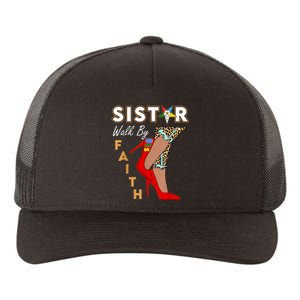 OES Sistar Leopard Walk By Faith Order Of The Eastern Star Yupoong Adult 5-Panel Trucker Hat