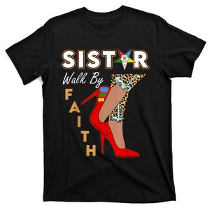 OES Sistar Leopard Walk By Faith Order Of The Eastern Star T-Shirt