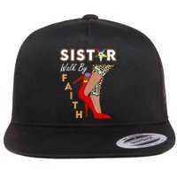 OES Sistar Leopard Walk By Faith Order Of The Eastern Star Flat Bill Trucker Hat