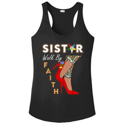 OES Sistar Leopard Walk By Faith Order Of The Eastern Star Ladies PosiCharge Competitor Racerback Tank