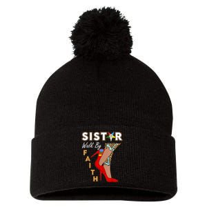 OES Sistar Leopard Walk By Faith Order Of The Eastern Star Pom Pom 12in Knit Beanie