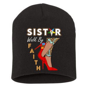 OES Sistar Leopard Walk By Faith Order Of The Eastern Star Short Acrylic Beanie