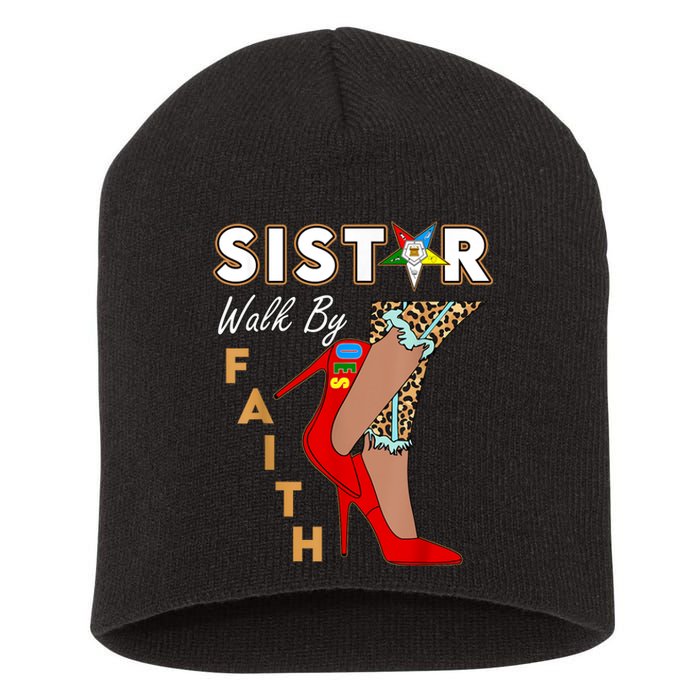 OES Sistar Leopard Walk By Faith Order Of The Eastern Star Short Acrylic Beanie