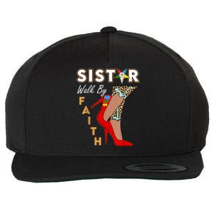 OES Sistar Leopard Walk By Faith Order Of The Eastern Star Wool Snapback Cap