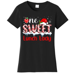 One Sweet Lunch Lady Christmas Candy Cane Santa Women's T-Shirt