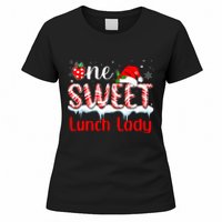 One Sweet Lunch Lady Christmas Candy Cane Santa Women's T-Shirt