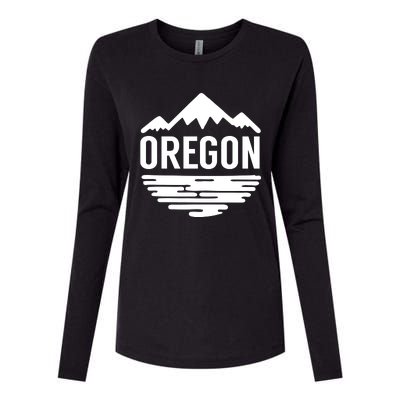 Oregon Simple Logo Womens Cotton Relaxed Long Sleeve T-Shirt