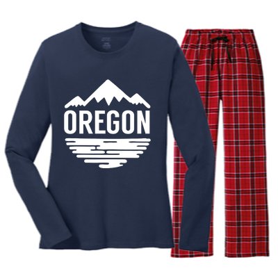 Oregon Simple Logo Women's Long Sleeve Flannel Pajama Set 