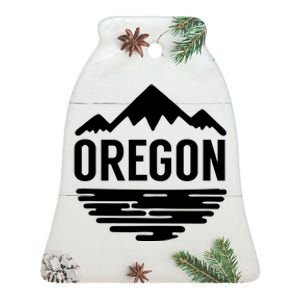 Oregon Simple Logo Ceramic Bell Ornament