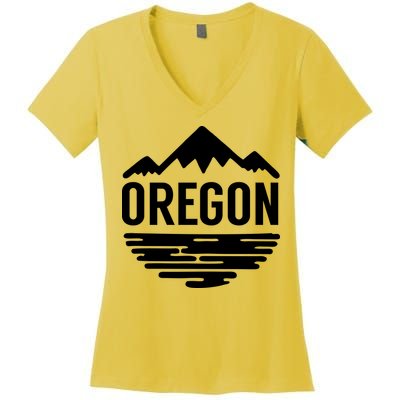 Oregon Simple Logo Women's V-Neck T-Shirt