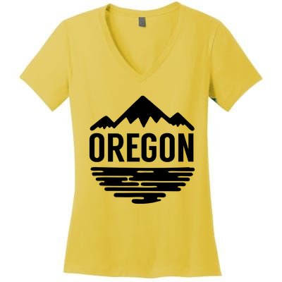 Oregon Simple Logo Women's V-Neck T-Shirt