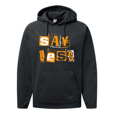 Orange Say Less Orange Color Performance Fleece Hoodie