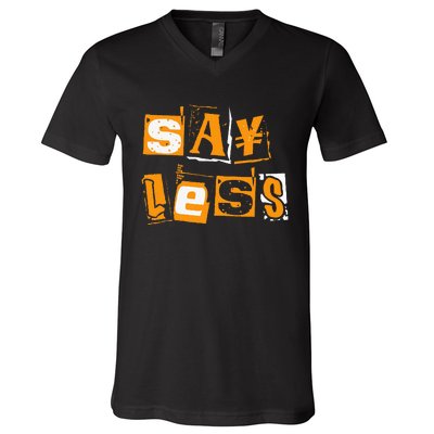 Orange Say Less Orange Color V-Neck T-Shirt