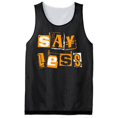 Orange Say Less Orange Color Mesh Reversible Basketball Jersey Tank