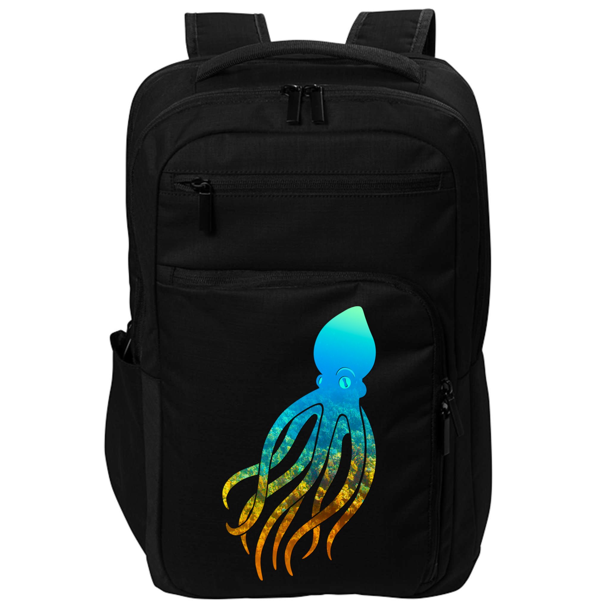 Octopus Squid Lovers Silhouette Earth Day And Ocean Week Gift Impact Tech Backpack